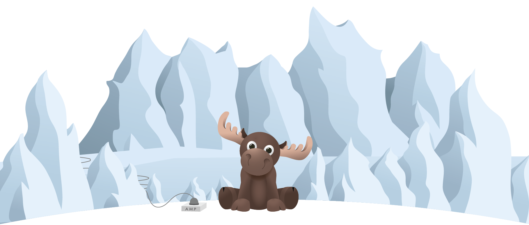 Artic Moose and Ice Landscape
