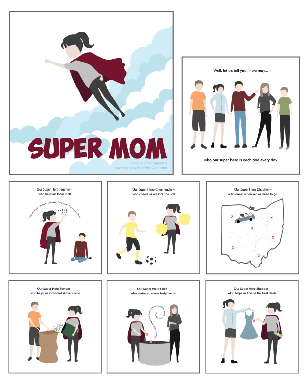 Super Mom Book Illustration